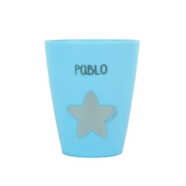 Cajita Vasito + Cubiertos Personalizada Azul - Imagen 4