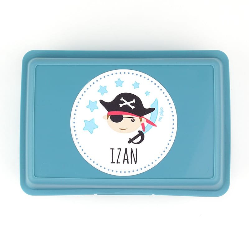 Pack Botella + Cajita Porta Alimentos + Acc. pajita Personalizado Pirata - Imagen 6