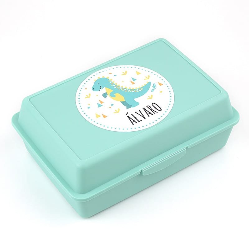 Pack Botella + Cajita Porta Alimentos + Acc. pajita Personalizado Dinosaurio - Imagen 3