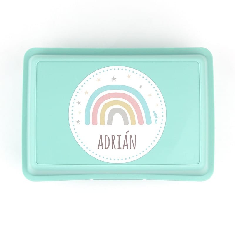 Pack Botella + Cajita Porta Alimentos + Acc. pajita Personalizado Arcoíris Soft - Imagen 6