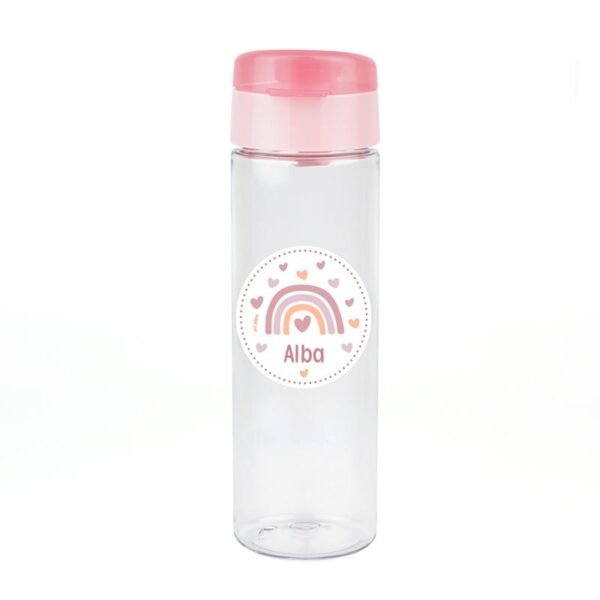 Pack Botella + Cajita Porta Alimentos + Acc. pajita Personalizado Arcoíris Blush - Imagen 2